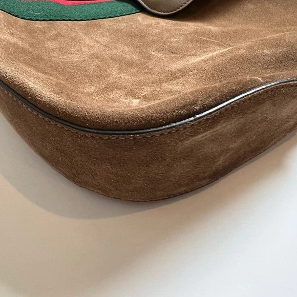 Gucci 
Suede Cudu Web Large Jackie Hobo Marron Glace - Picture 8 of 11